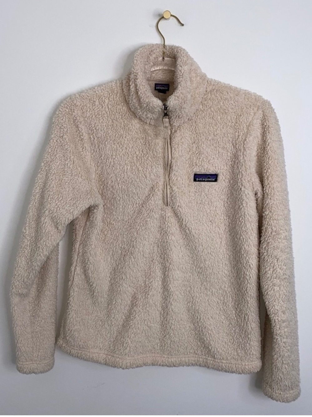 Patagonia Women's Size Small S Los Gatos Fleece 1/4 zip size Ivory Gorpcore